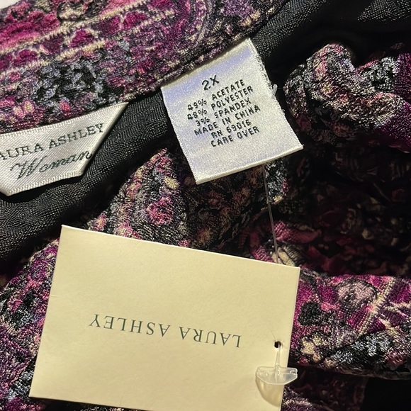 NWOT Laura Ashley Purple Paisley Blazer Jacket - Picture 6 of 11